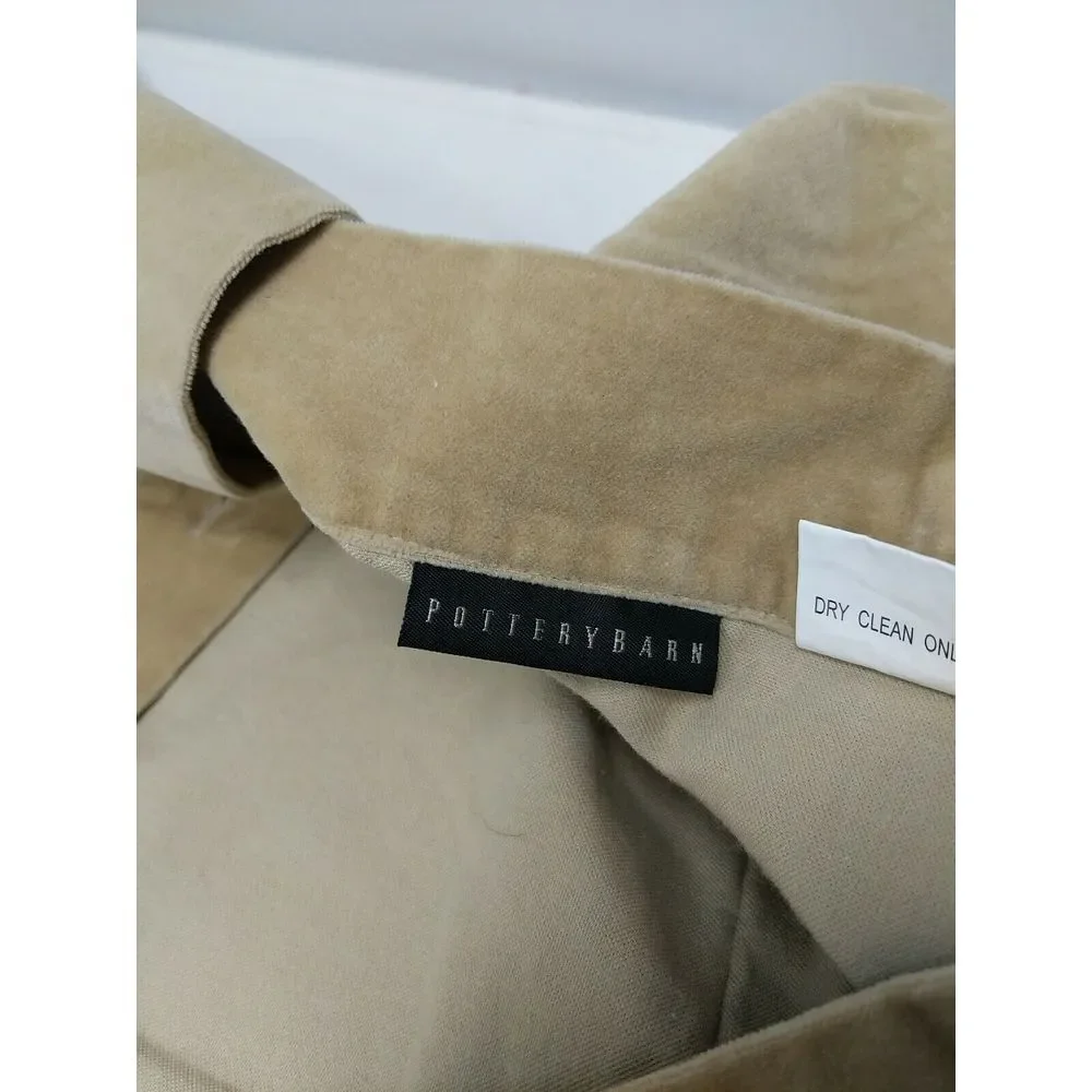 Pottery Barn Tan Velvet Felt‎ Standard Pillow Shams Button Closure 24